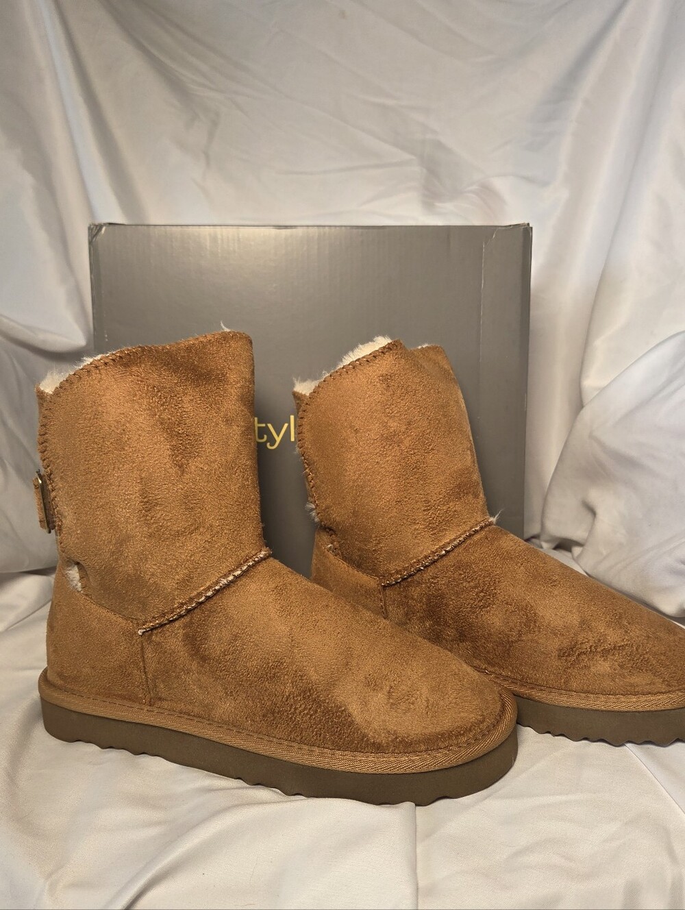 Style & Co | Tessaa Faux Fur Lined Cozy Winter Boots | Chestnut | Women 7
